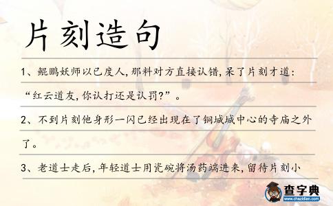 片刻造句