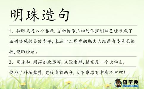 明珠造句