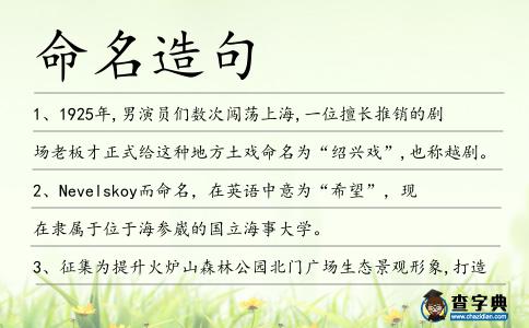 命名造句