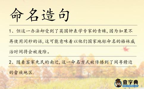 命名造句