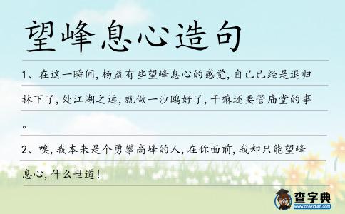 望峰息心造句