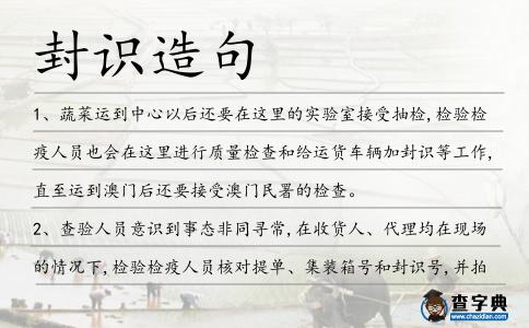 封識造句