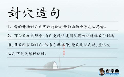 封穴造句