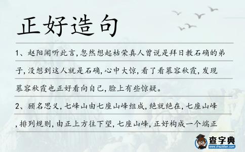 正好造句