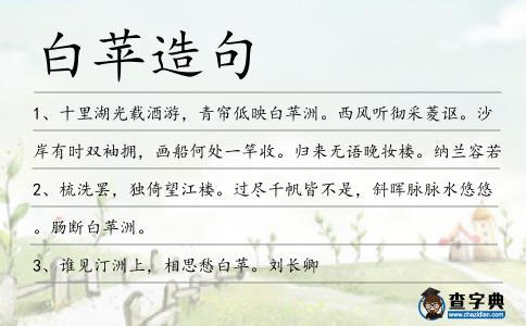 白蘋造句