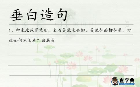 垂白造句