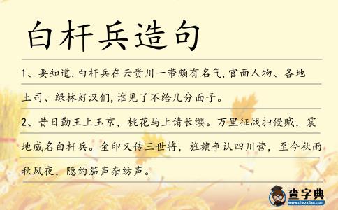 白桿兵造句