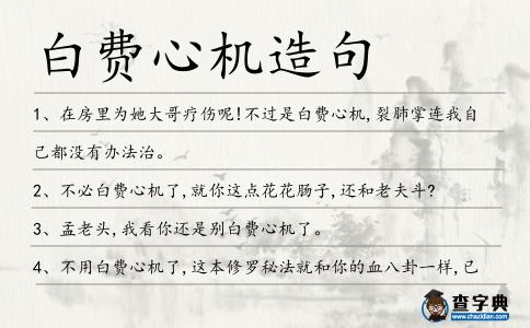白費心機造句