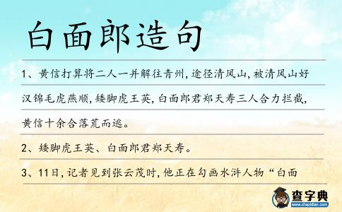 白面郎造句