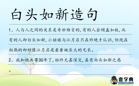 白頭如新造句