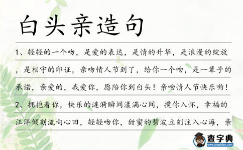 白頭親造句