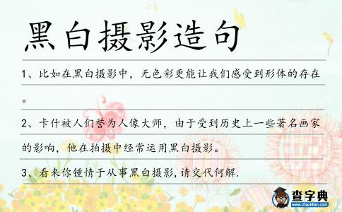 黑白攝影造句