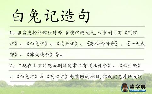 白兔記造句