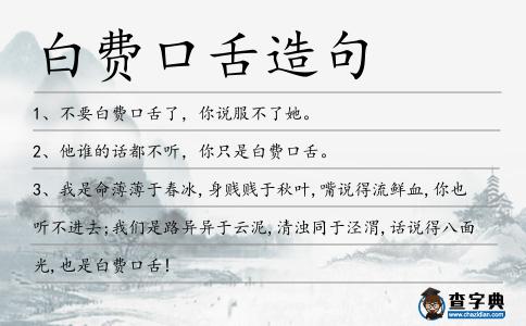 白費口舌造句
