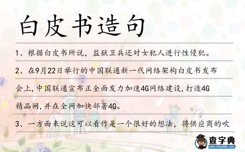 白皮書造句