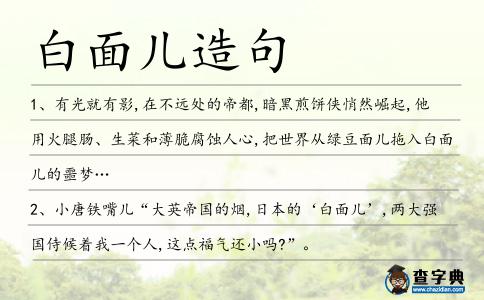 白面兒造句