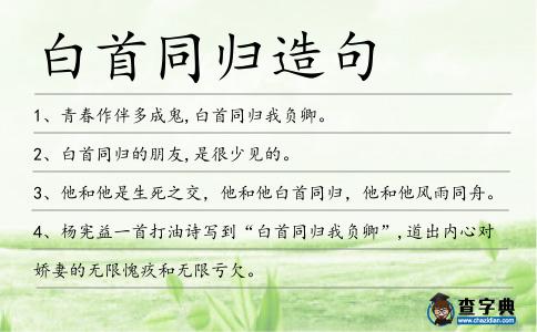 白首同歸造句