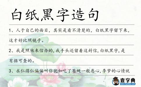 白紙黑字造句