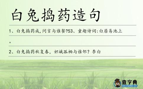 白兔搗藥造句