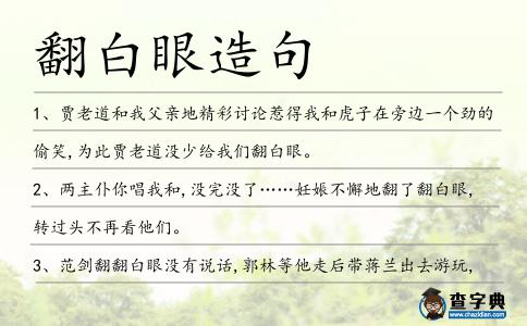 翻白眼造句