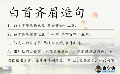 白首齊眉造句
