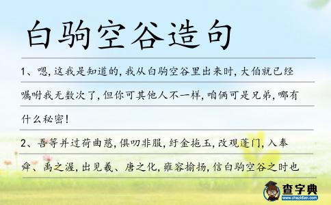 白駒空谷造句
