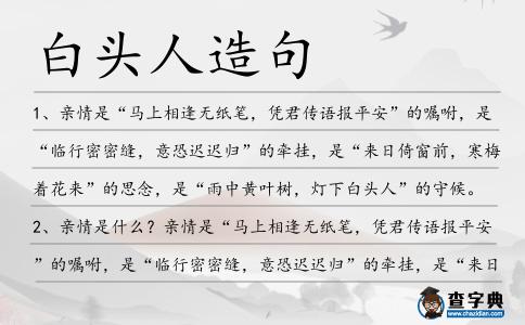 白頭人造句