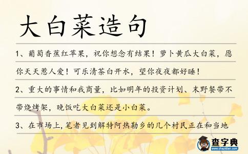 大白菜造句