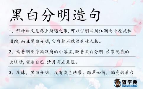 黑白分明造句