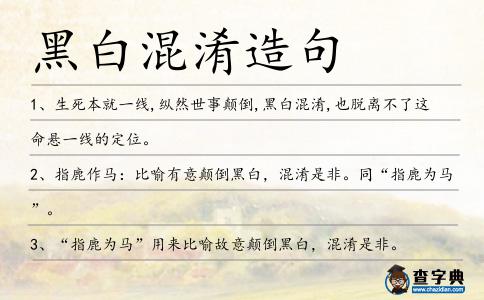 黑白混淆造句