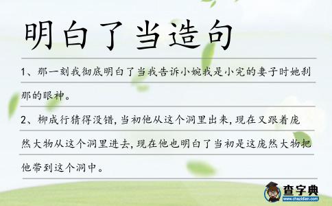 明白了當造句