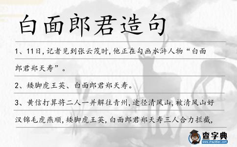 白面郎君造句