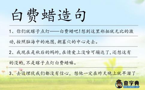 白費蠟造句