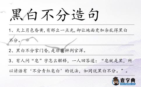 黑白不分造句