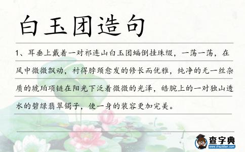 白玉團造句