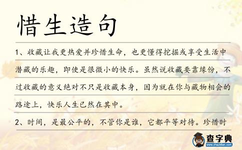 惜生造句