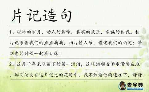 片記造句