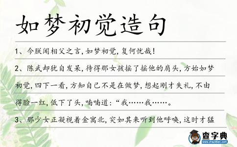 如夢初覺造句