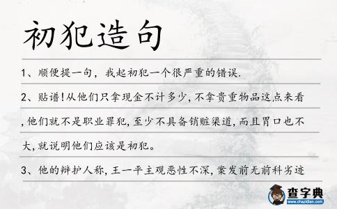 初犯造句