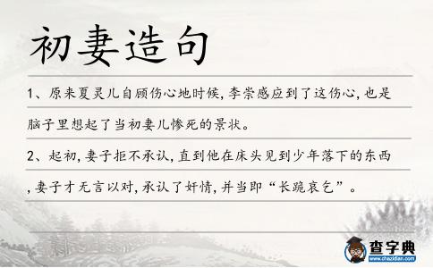 初妻造句