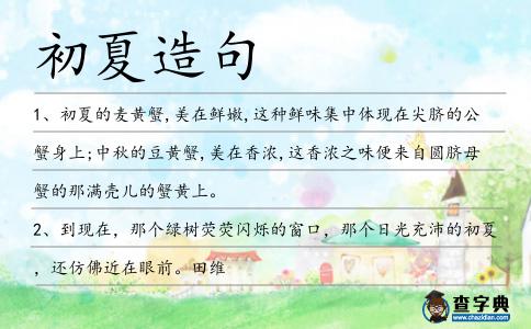 初夏造句