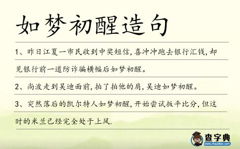如夢初醒造句