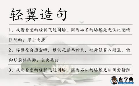輕翼造句