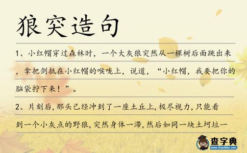狼突造句