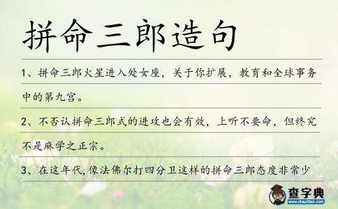 拼命三郎造句