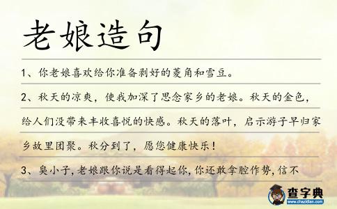 老娘造句