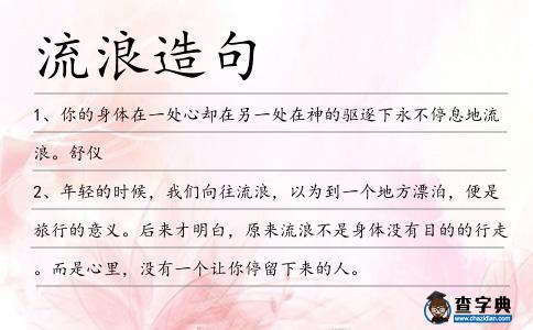 流浪造句