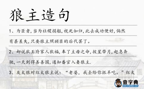 狼主造句