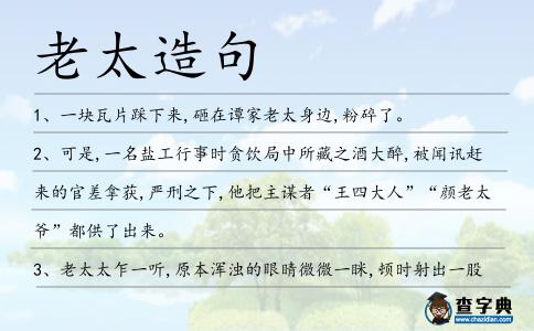 老太造句
