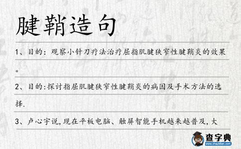 腱鞘造句